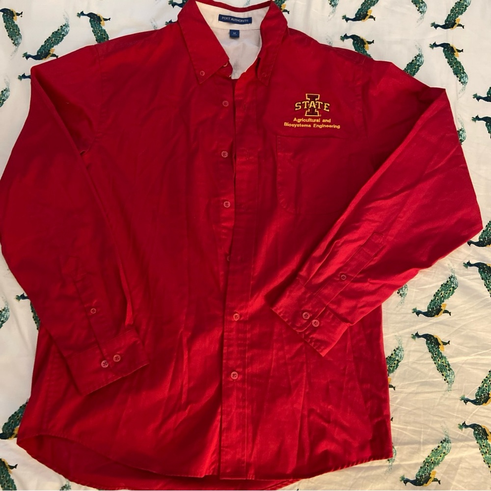 Iowa State University Cyclones- Ag & Bio Engg.  Button Down Dress Shirt-RED Sz M